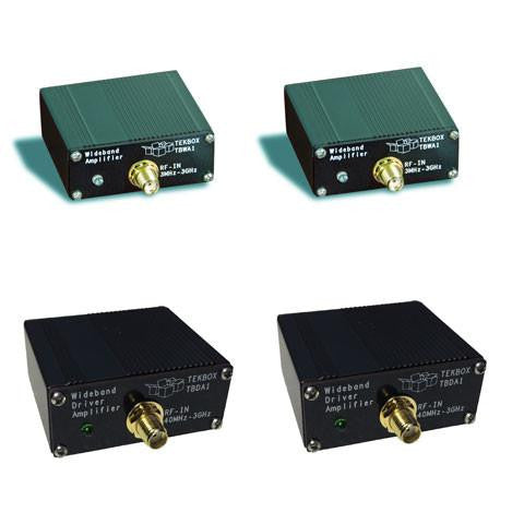 Wideband amplifier set, 1 TBWA2/20dB, 1 TBWA/40dB, 1 TBDA1/14, 1 TBDA1/28